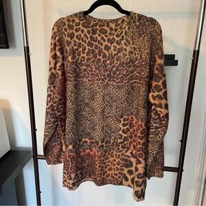 Cheetah wool sweater oversized